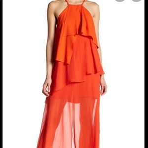 Adelyn Rae orange tiered dress